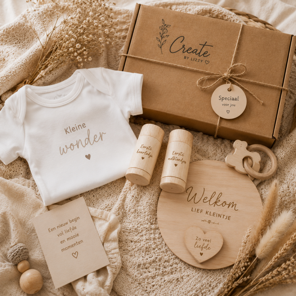Originele gepersonaliseerde kraamcadeaus van Create by Lizzy